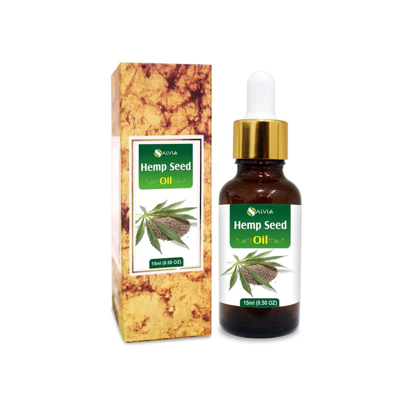Salvia Natural Carrier Oils 15ml Hemp Seed Oil (Cannabis sativa) | Pure And Natural Non- comedogenic Seed Oil | Alleviate Dry Skin, Strengthen Nails And Heal Cuticles, Remove Makeup, Condition Hair, Reduce Acne